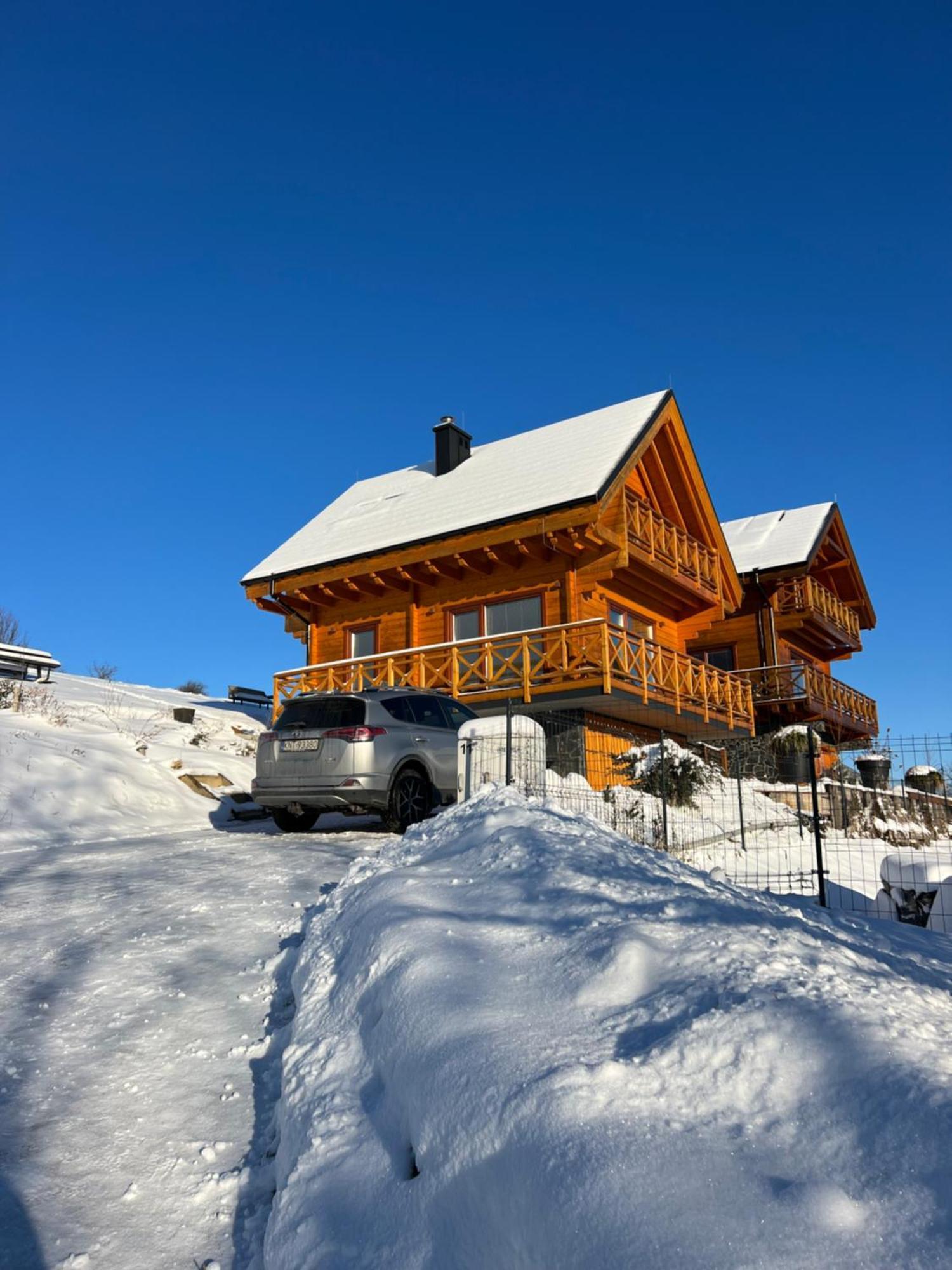 Houten Vakantiewoning "Reisnaarpolen" Royaal Ontbijt, Sauna En Hottub Czarna Góra 外观 照片